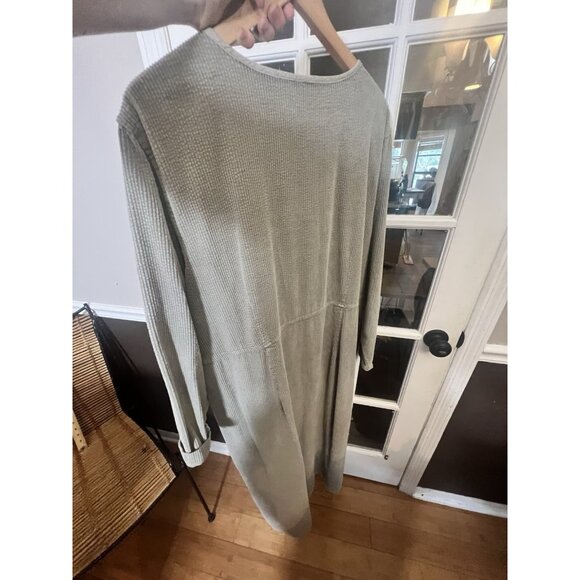 Vintage Eddie Bauer Corduroy Midi Shirt Dress Womens Grey Green size XL.    Hh - Picture 5 of 7